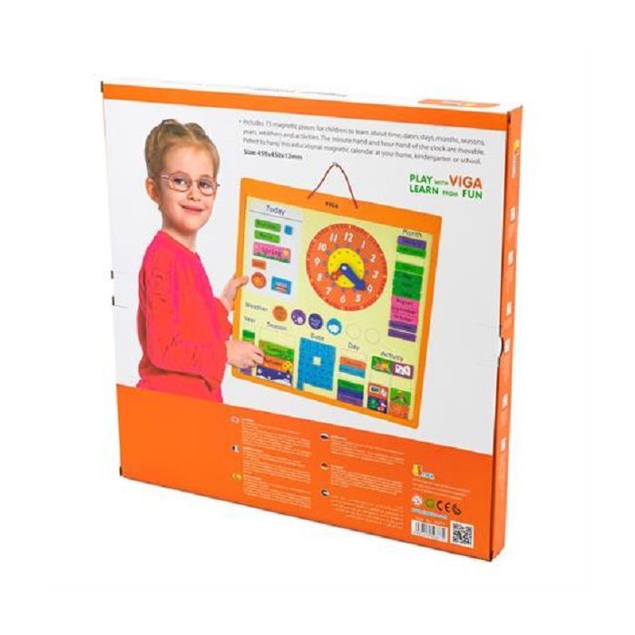 Развивающая игрушка Viga Toys Календарь магнитный англ. (50377) изображение 3