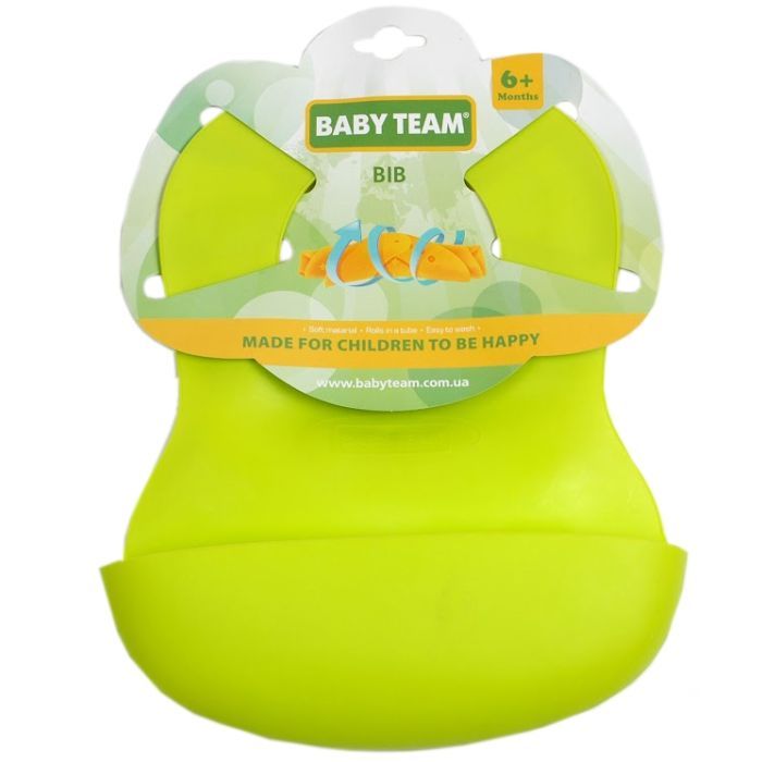 Нагрудничок Baby Team гумовий (6500_салатовый) зображення 2