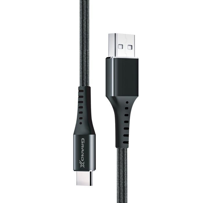 Дата кабель USB 2.0 AM to USB-C 1.2m Grey Grand-X (FC-12G)