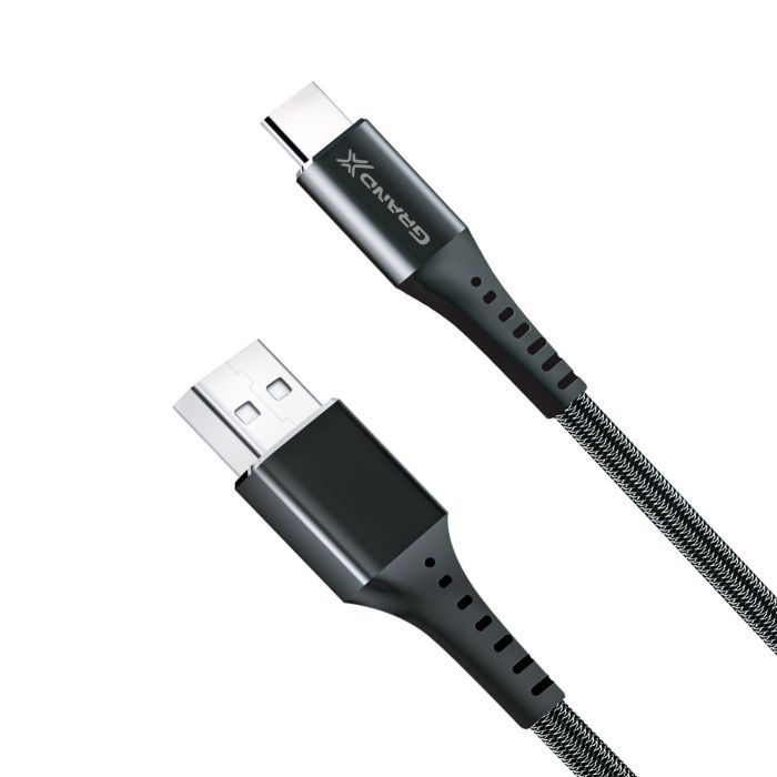 Дата кабель USB 2.0 AM to USB-C 1.2m Grey Grand-X (FC-12G) зображення 2