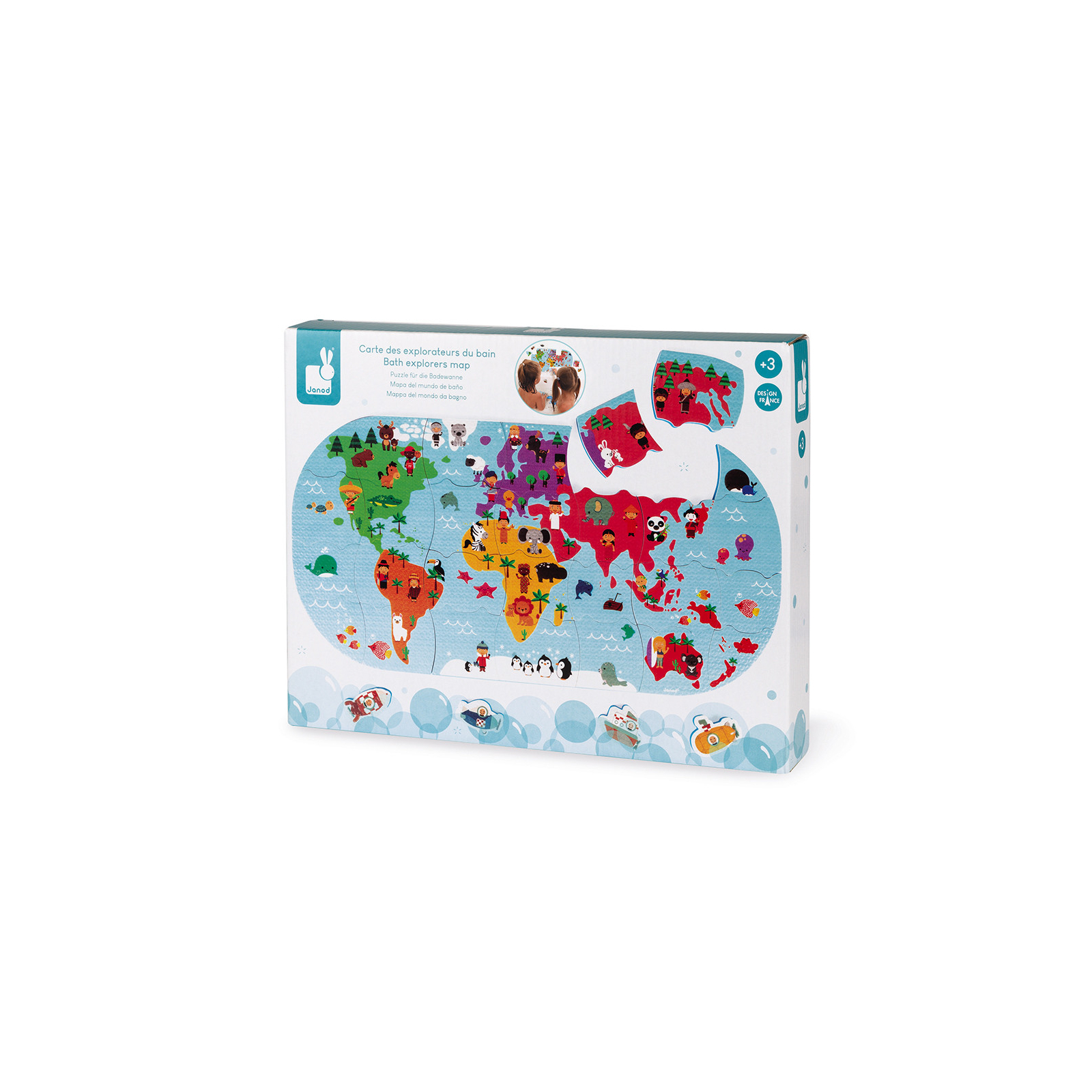 Іграшка для ванної Janod Пазл Карта світу (J04719) зображення 3