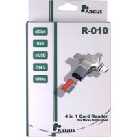 Считыватель флеш-карт Argus USB2.0/USB Type C/ Micro-USB/Lightning, TF (R-010) изображение 4