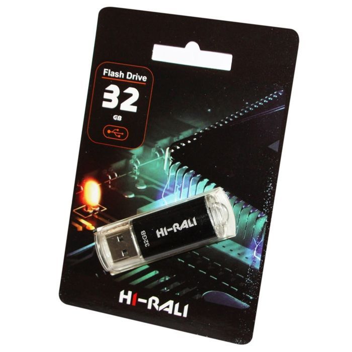 USB флеш накопичувач Hi-Rali 32GB Rocket Series Black USB 2.0 (HI-32GBVCBK)