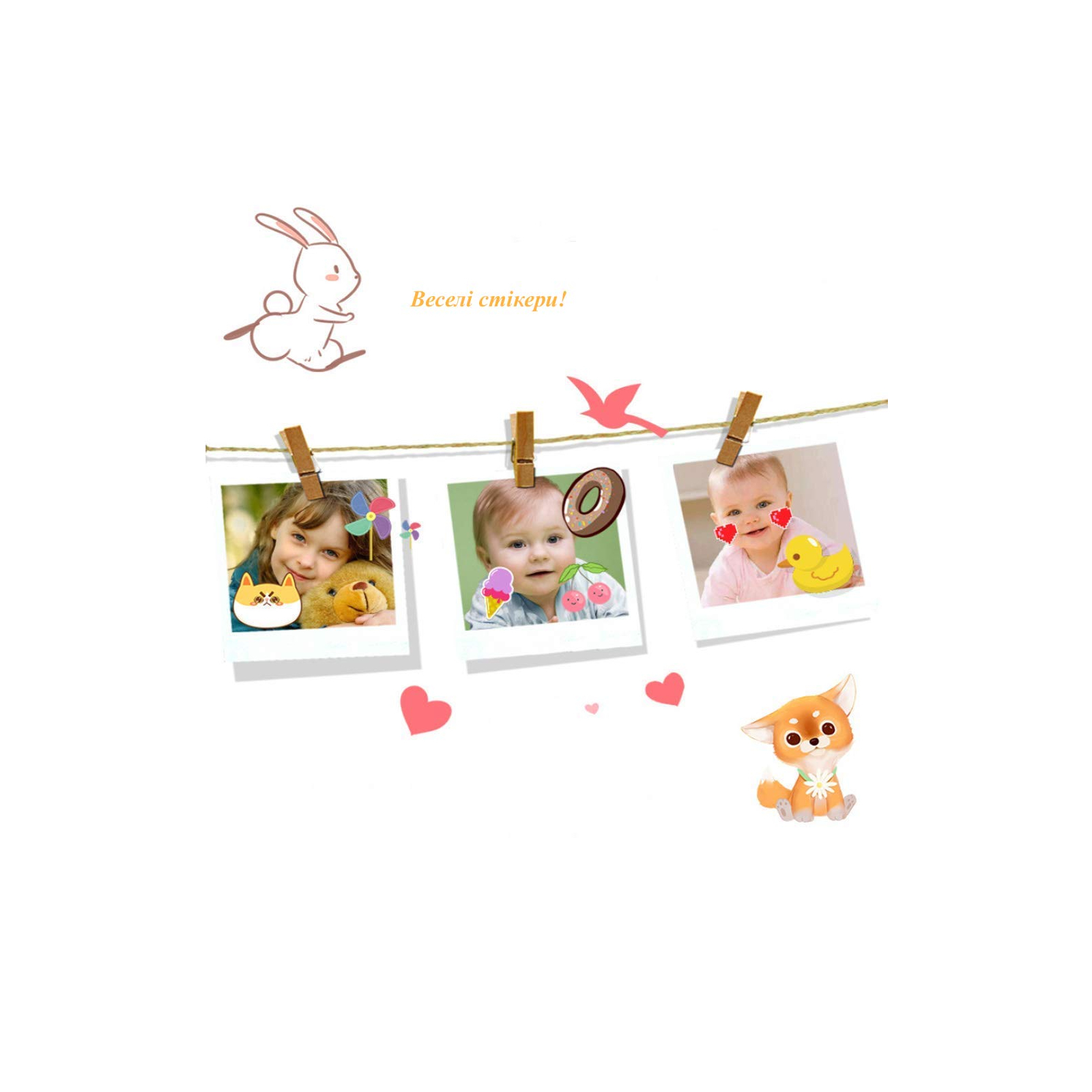 Интерактивная игрушка XoKo Rabbit Цифровой детский фотоаппарат желтый (KVR-010-YL) изображение 5