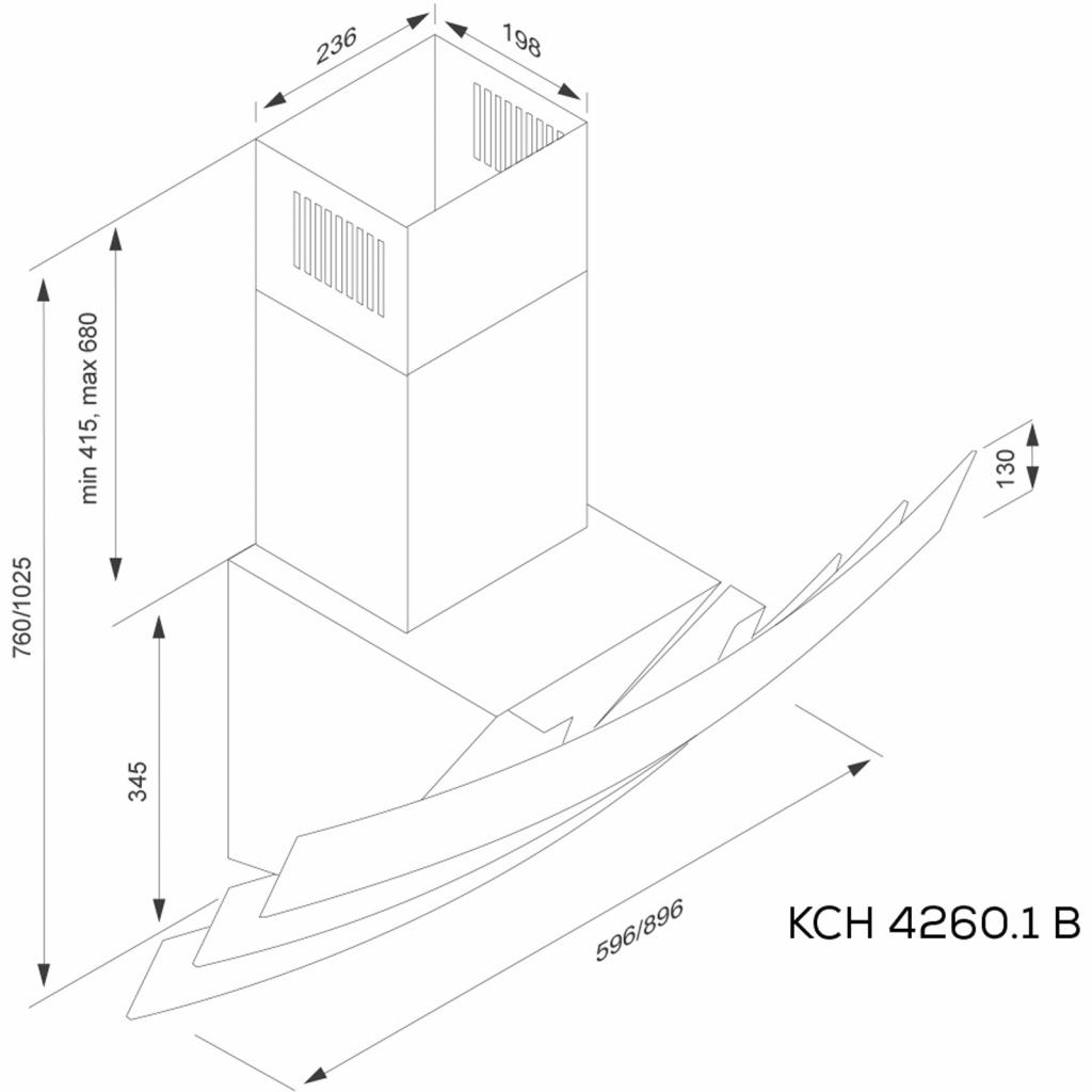 Витяжка кухонна Kernau KCH 4260.1 B зображення 2
