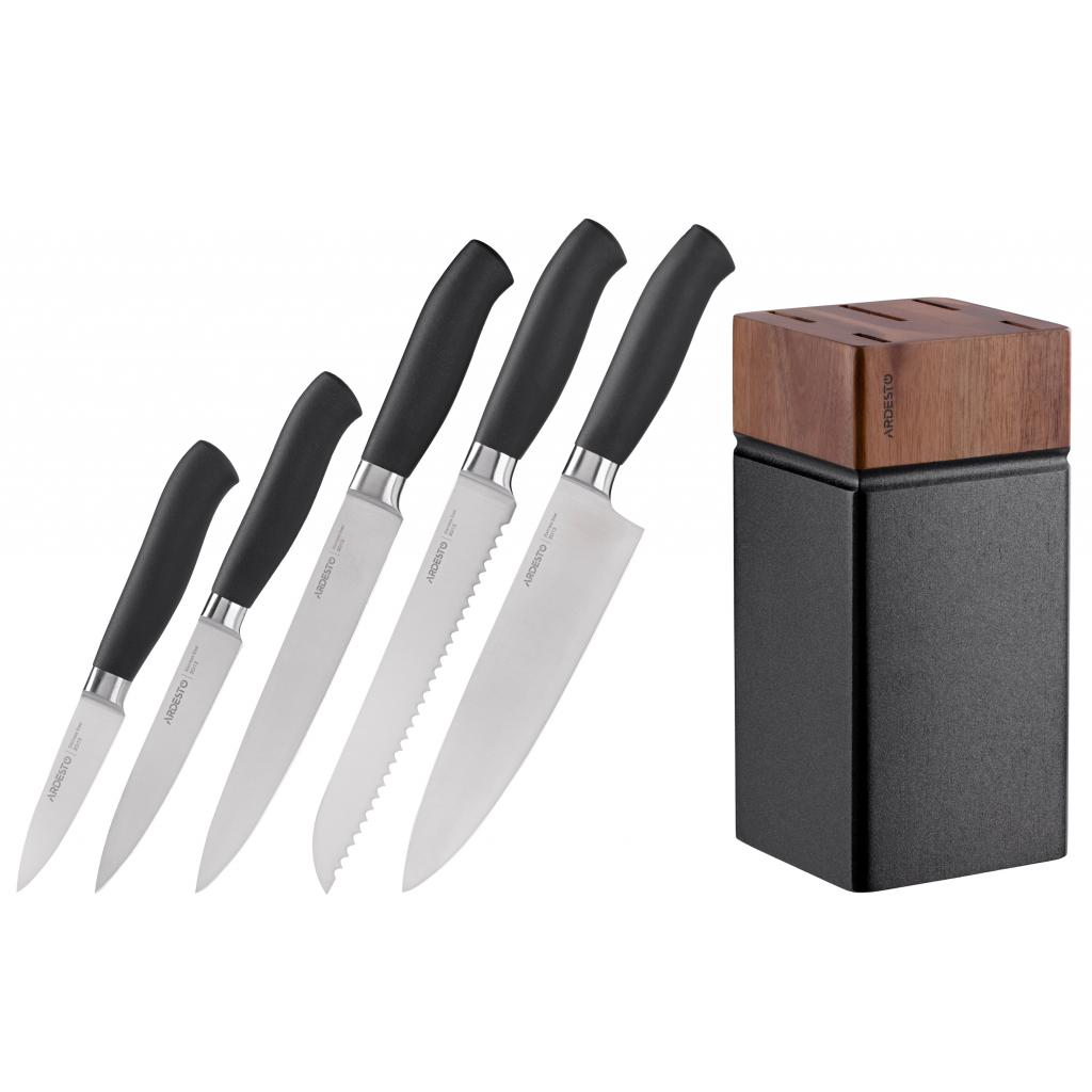 Набір ножів Ardesto Black Mars з дерев'яною підставкою 6 предметів (AR2020SW) зображення 2