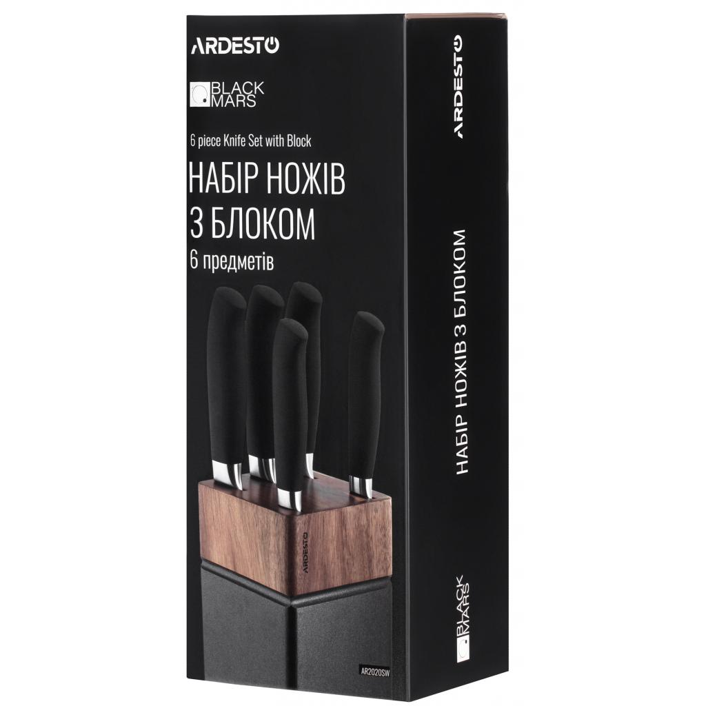 Набір ножів Ardesto Black Mars з дерев'яною підставкою 6 предметів (AR2020SW) зображення 8