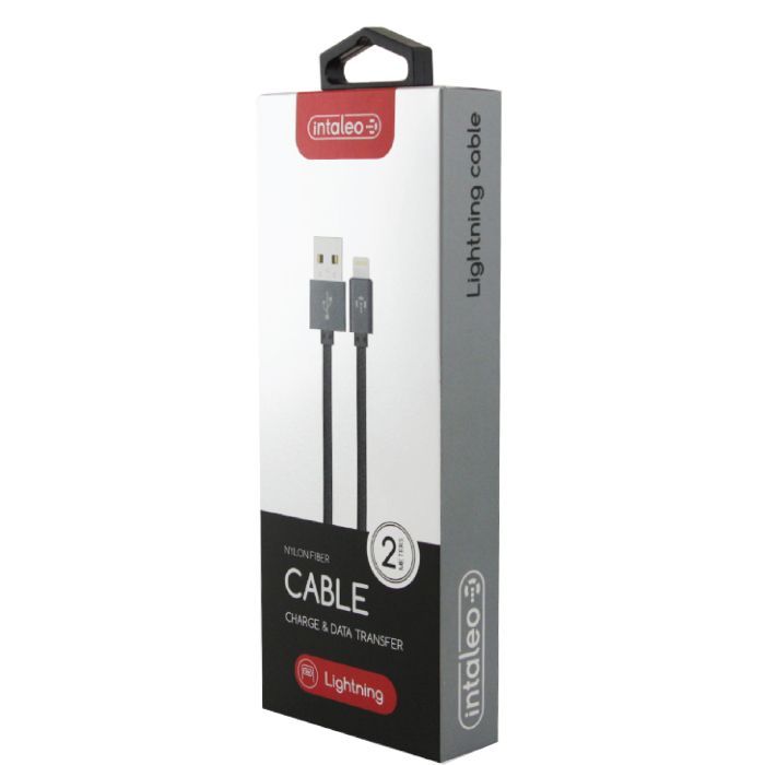 Дата кабель USB 2.0 AM to Lightning 2.0m CBGNYL2 grey Intaleo (1283126477669) изображение 2