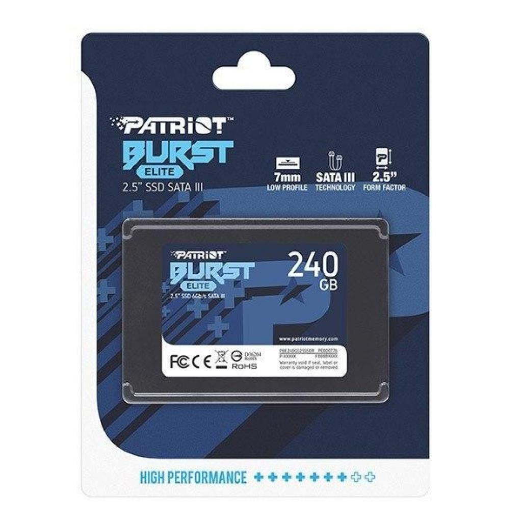 Накопитель SSD 2.5" 480GB Burst Elite Patriot (PBE480GS25SSDR) изображение 4