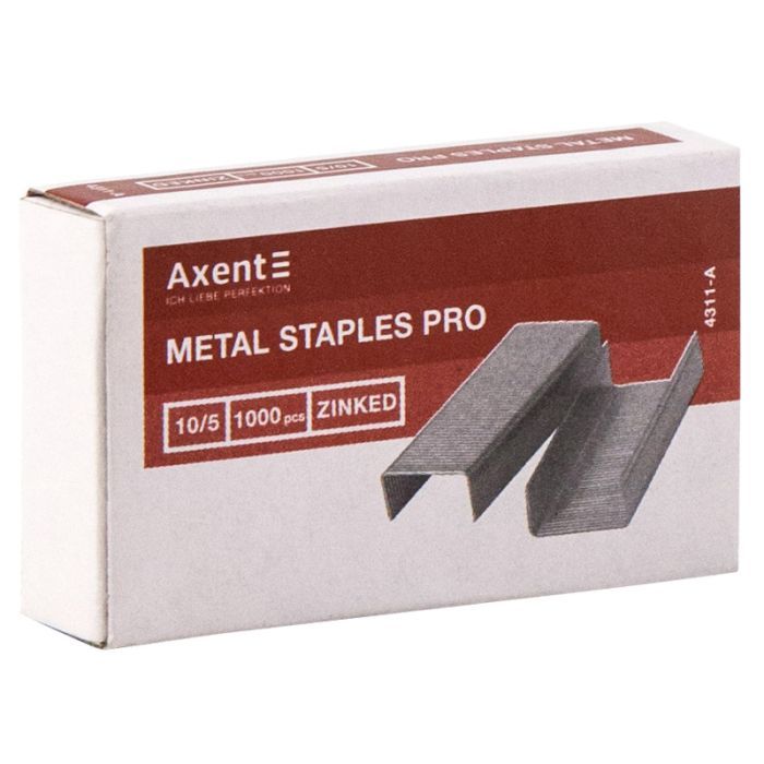 Скобы для канцелярского степлера Axent Pro 10/5, 1000 шт. (4311-A) изображение 2