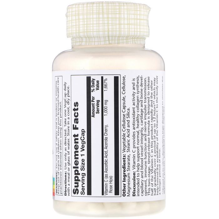 Витамин Solaray Витамин С Двухфазного Высвобождения, Vitamin C, 1000 мг, 10 (SOR-04450) изображение 2