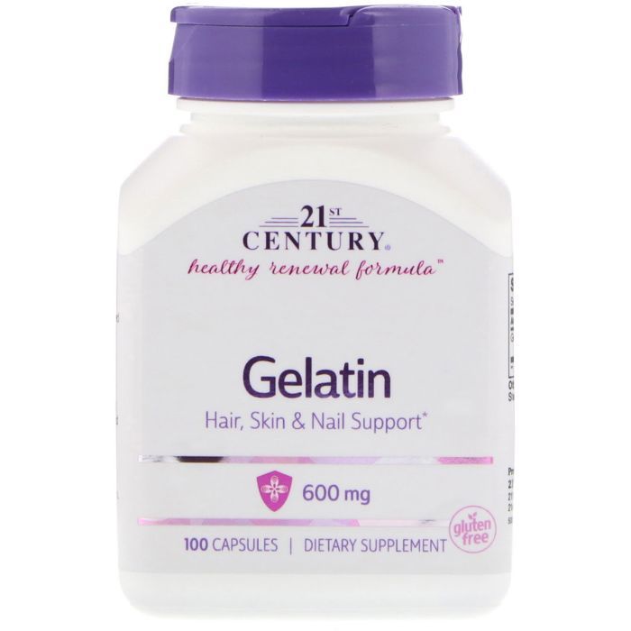 Аминокислота 21st Century Желатин, Gelatin, 600 мг, 100 капсул (CEN-22663)