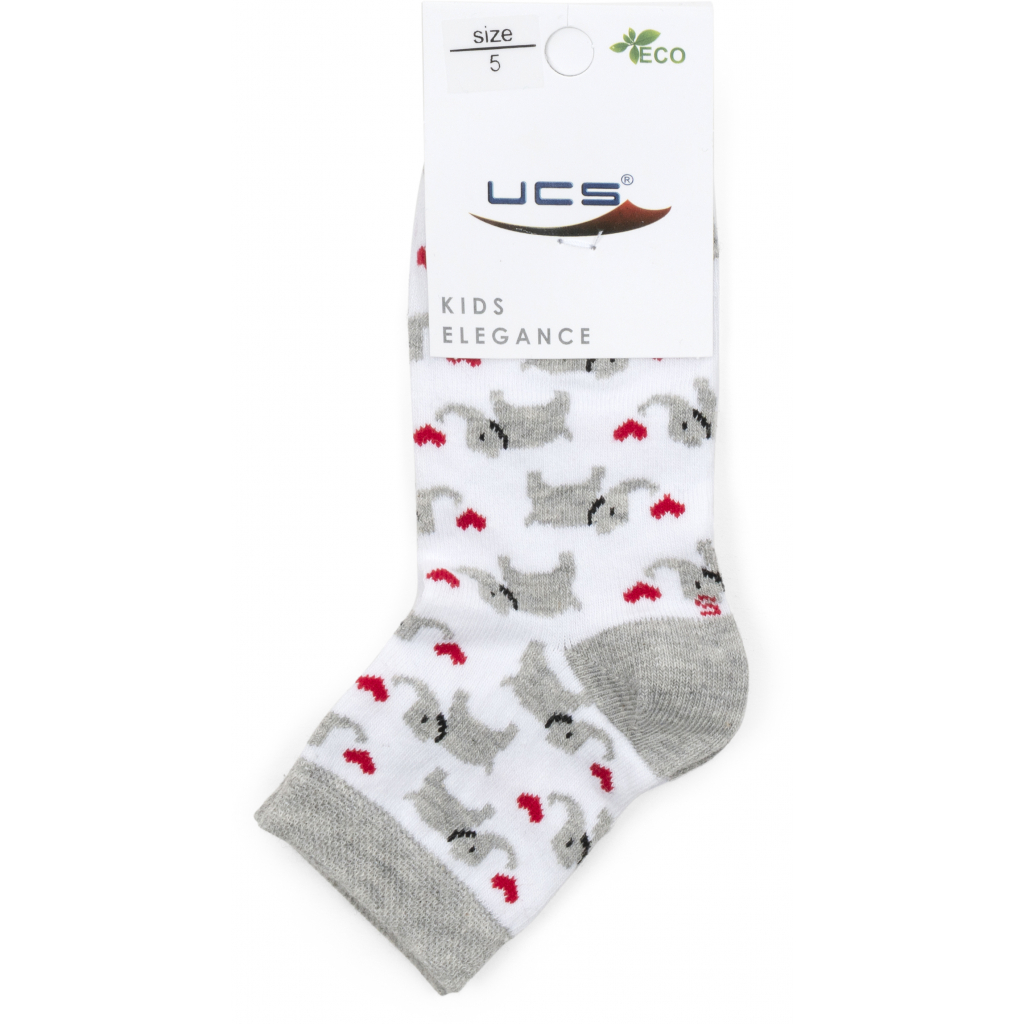 Шкарпетки дитячі UCS Socks зі слониками (M0C0101-2116-1B-white) зображення 2