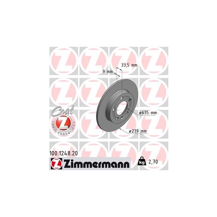 Гальмівний диск ZIMMERMANN 100.1248.20