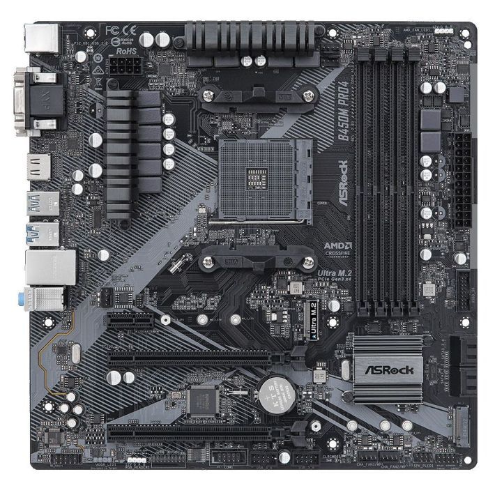 Материнська плата ASRock B450M PRO4 R2.0 зображення 2