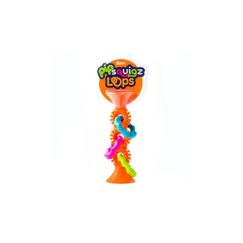 Погремушка Fat Brain Toys прорезыватель на присосках pipSquigz Loops оранжевый (F165ML) изображение 3