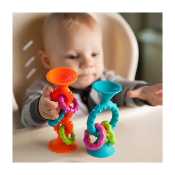 Брязкальце Fat Brain Toys прорізувач на присосках pipSquigz Loops помаранчевий (F165ML) зображення 4