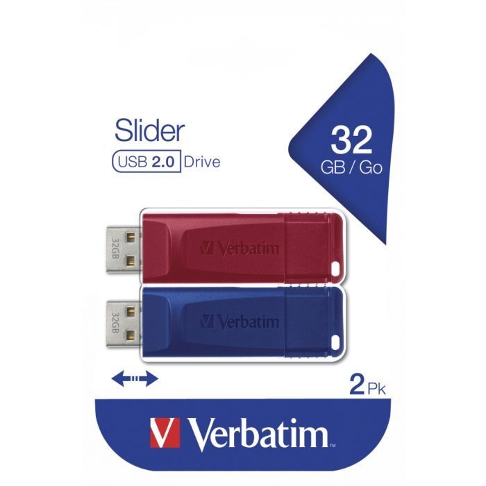 USB флеш накопитель Verbatim 3x16GB Slider Red/Blue/Green USB 2.0 (49326) изображение 8