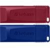 USB флеш накопичувач Verbatim 2x32GB Store'n'Go Slider Red/Blue USB 2.0 (49327)