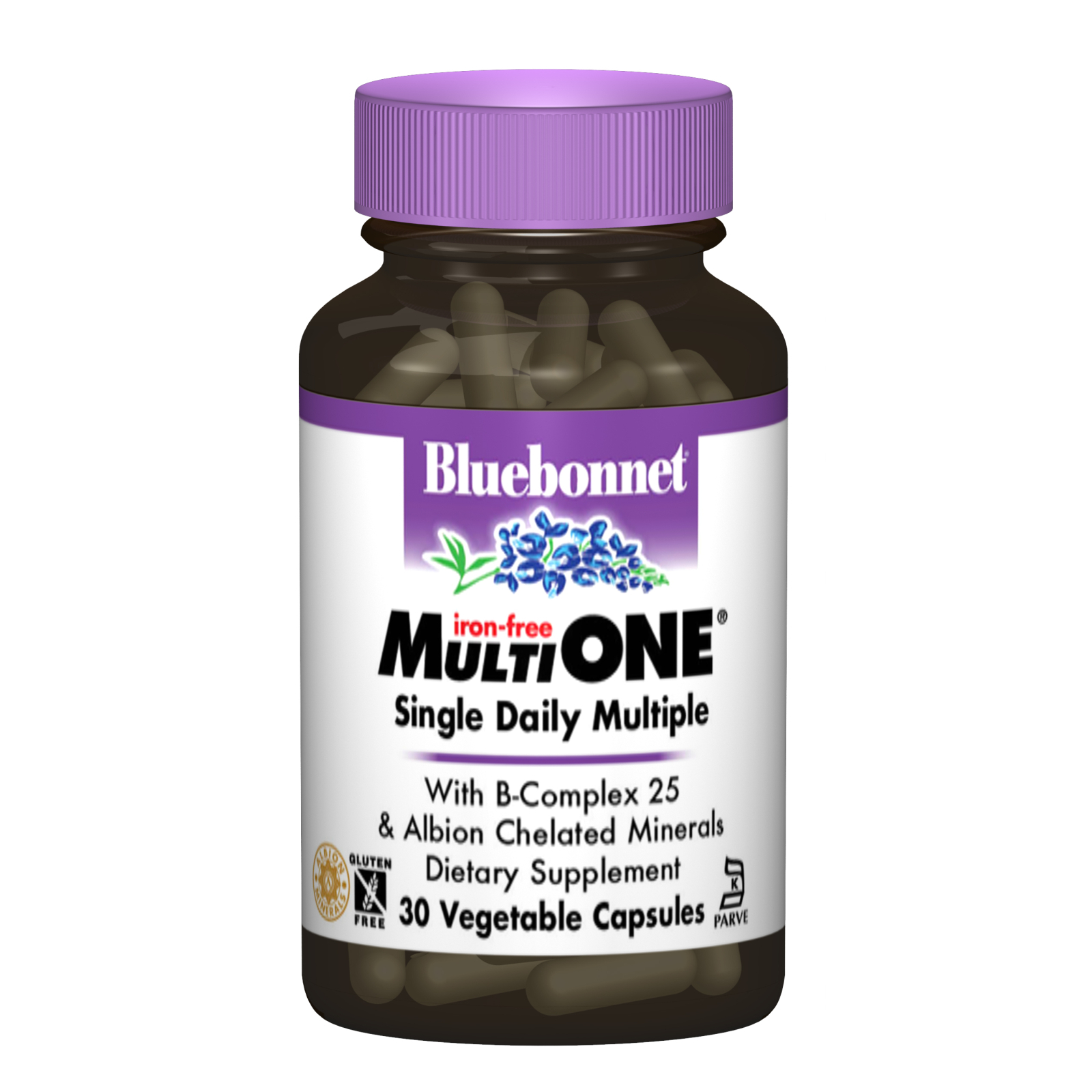 Мультивітамін Bluebonnet Nutrition Мультивітаміни без заліза, MultiONE, 30 гелевих капсул (BLB0145)