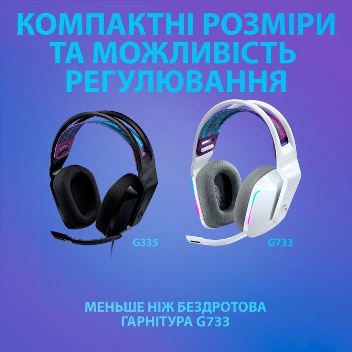 Наушники Logitech G335 Wired Gaming White (981-001018) изображение 11