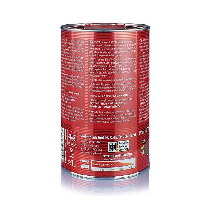 Моторное масло Wolver Ultratec 5W-30 1л (4260360942587) изображение 2