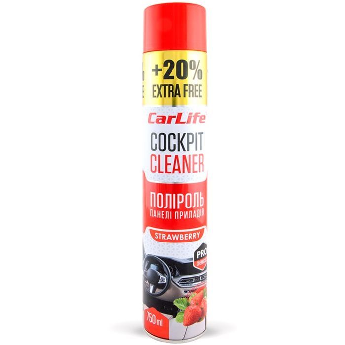 Автополироль CarLife Cockpit Cleaner EXTRA MAT Клубника 750мл (CF773)