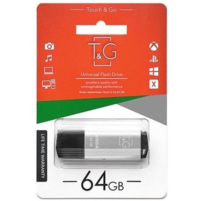 USB флеш накопитель T&G 64GB 121 Vega Series Silver USB 2.0 (TG121-64GBSL) изображение 2