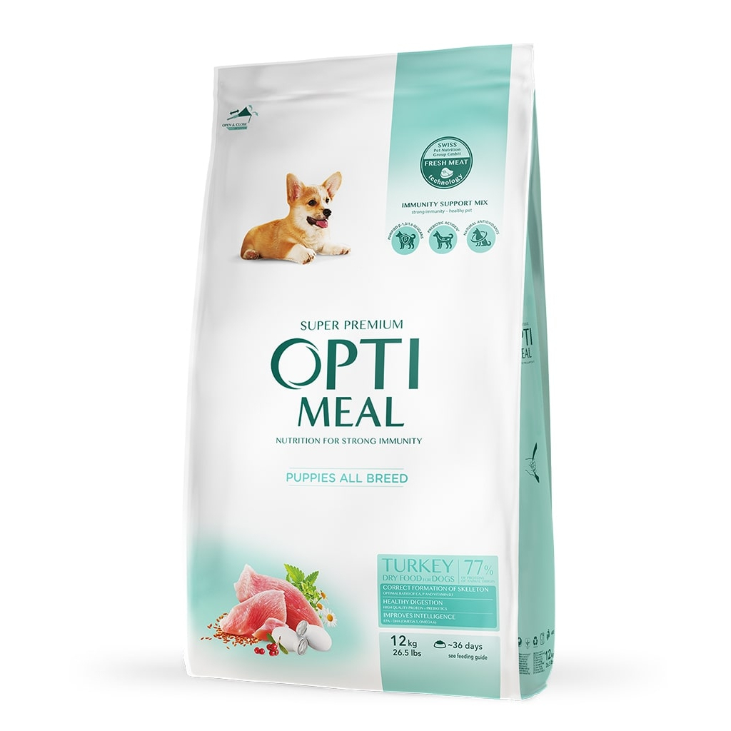 Сухий корм для собак Optimeal для цуценят всіх порід зі смаком індички 4 кг (4820083905490)