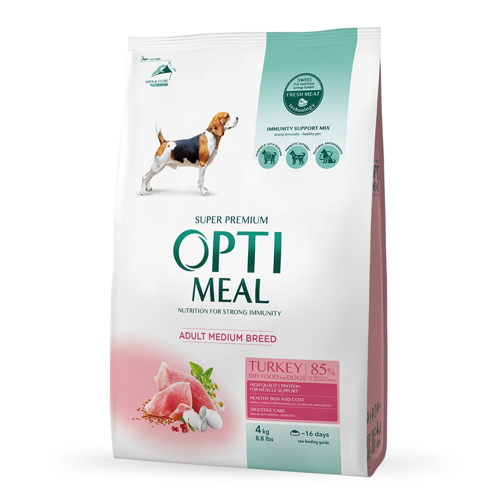 Сухой корм для собак Optimeal для средних пород со вкусом индейки 4 кг (4820083905513)