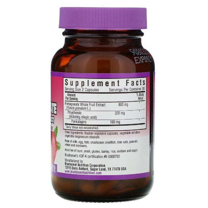 Трави Bluebonnet Nutrition Екстракт плодів Гранату, Pomegranate Extract, 60 вегетаріанс (BLB-00983) зображення 2