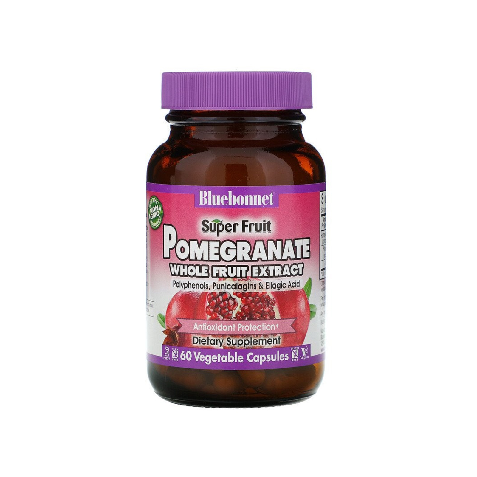 Трави Bluebonnet Nutrition Екстракт плодів Гранату, Pomegranate Extract, 60 вегетаріанс (BLB-00983)