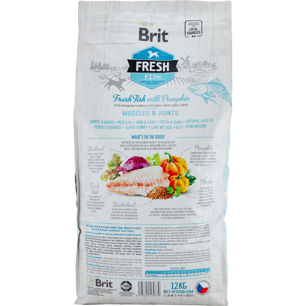 Сухой корм для собак Brit Fresh Fish/Pumpkin Adult Large 12 кг (8595602530779) изображение 2