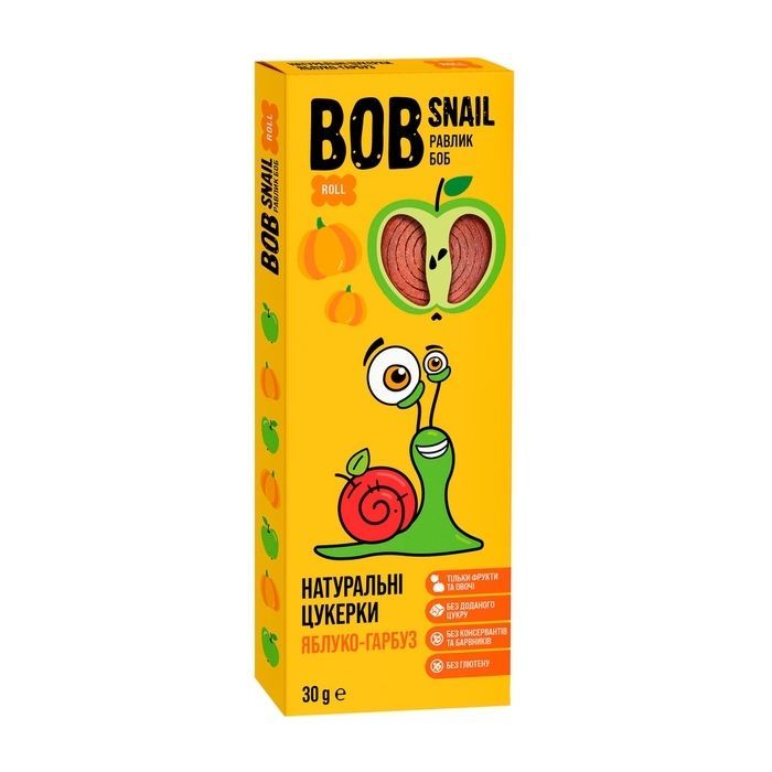 Конфета Bob Snail Улитка Боб Яблочно-Тыква 30 г (4820162520255)