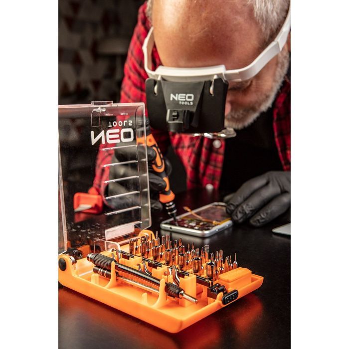 Увеличительное стекло Neo Tools линзы с набором диоптрий 1x, 1.5x, 2x, 2.5x, 3.5x (06-130) изображение 4