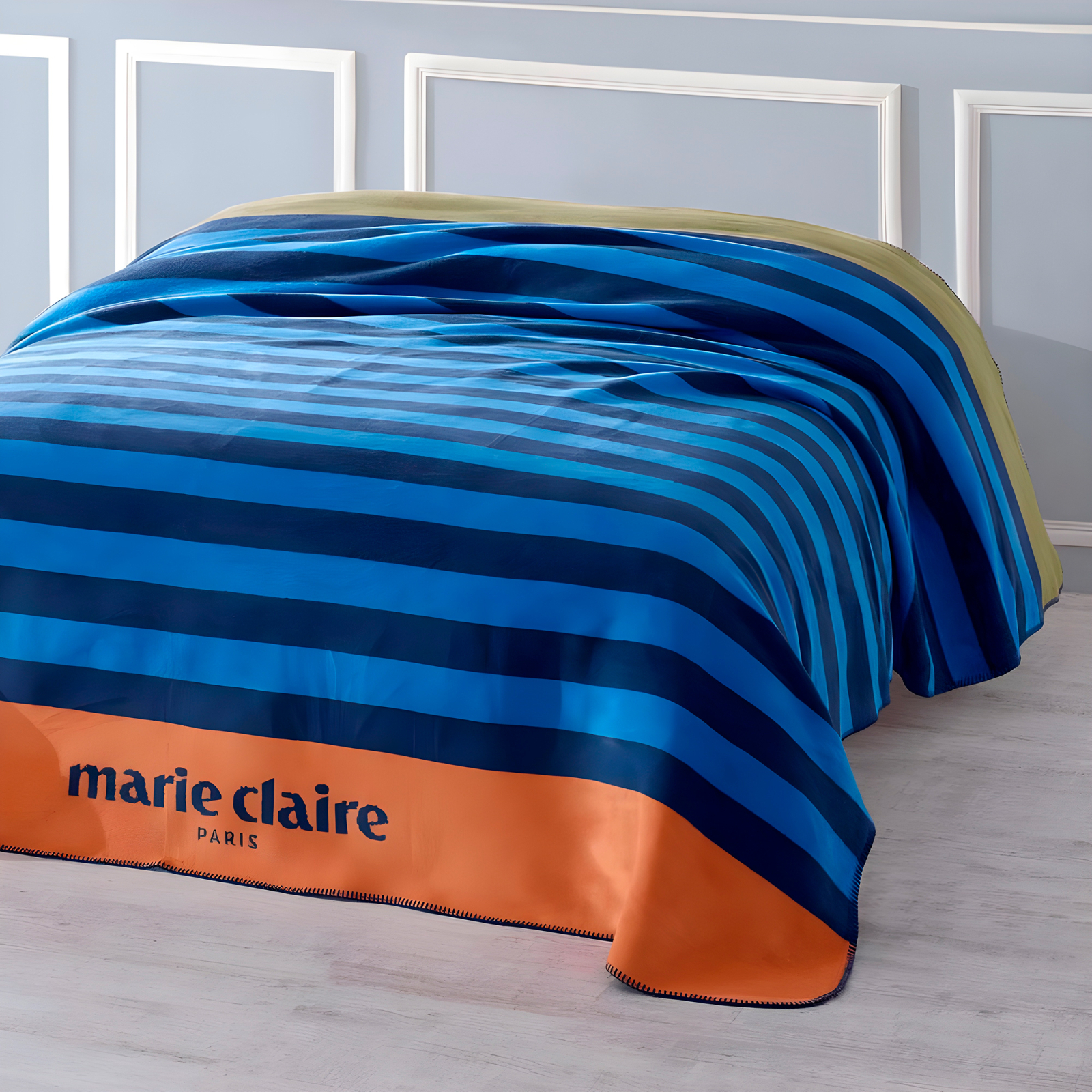 Плед Marie Claire Полоски темно-синие, 200х220 см (168828)