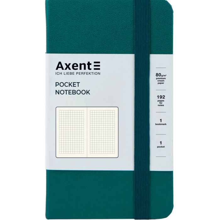 Книга записная Axent Partner, 95x140 мм, 96 листов, клетка, малахитовая (8301-31-A)