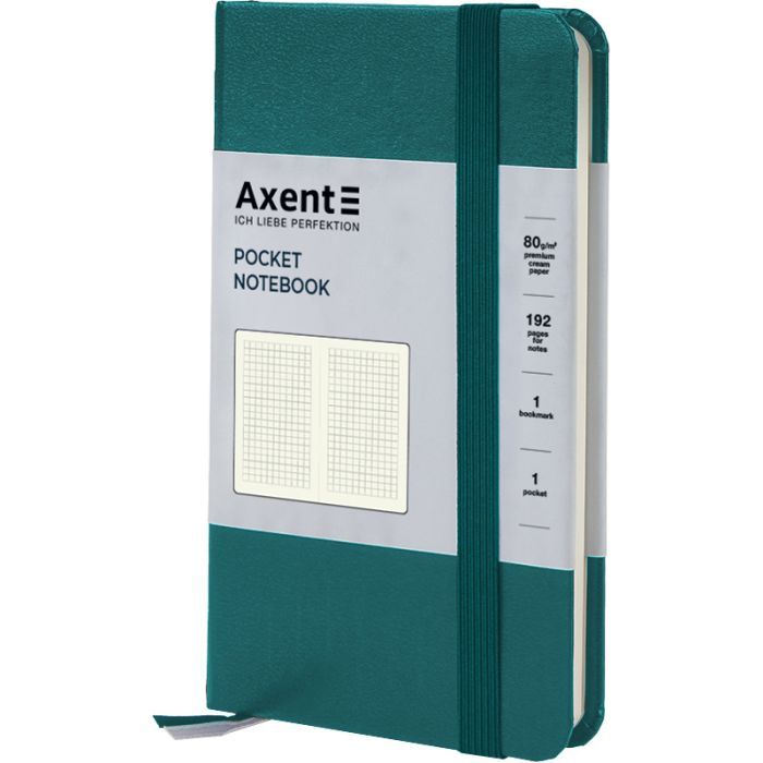 Книга записная Axent Partner, 95x140 мм, 96 листов, клетка, малахитовая (8301-31-A) изображение 2