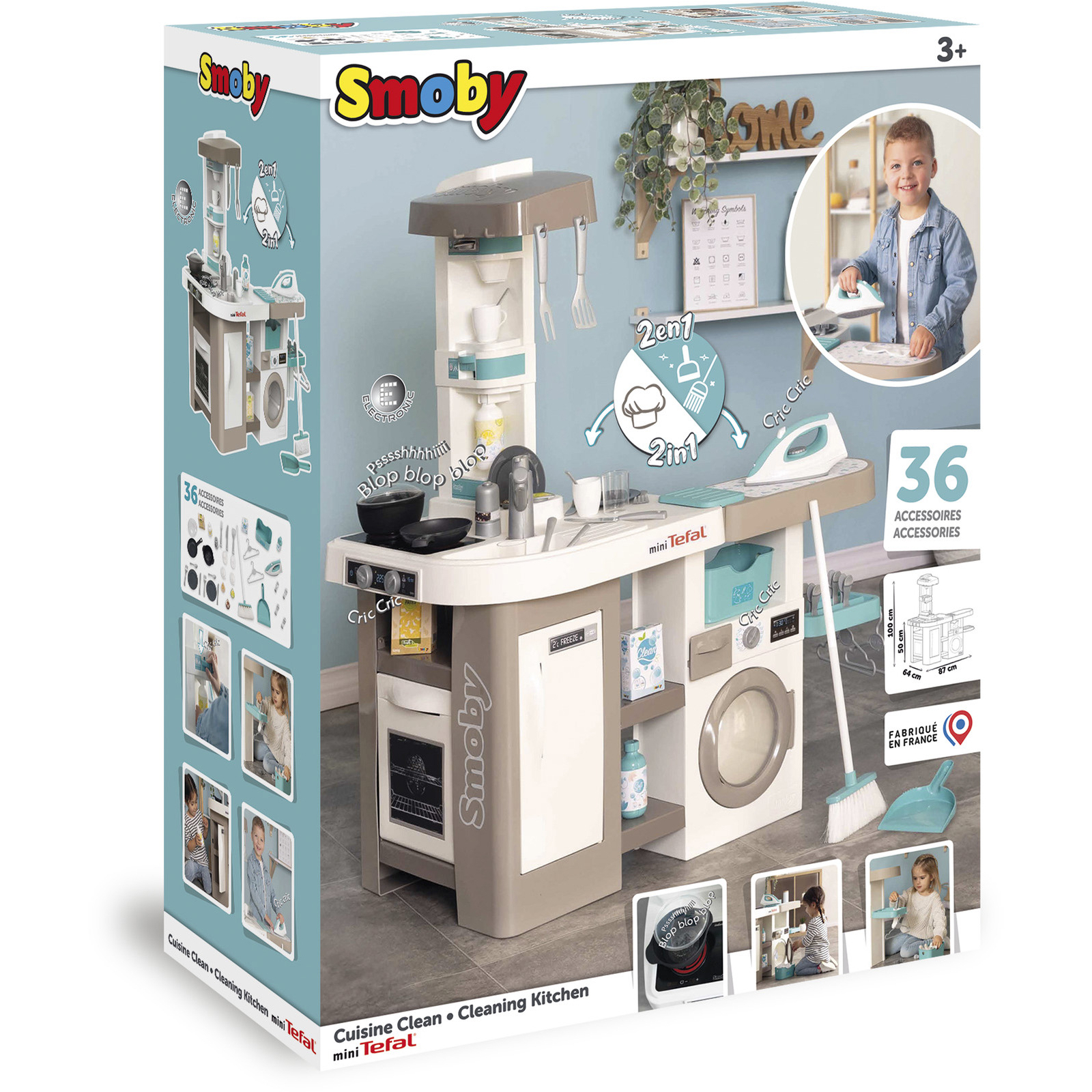 Ігровий набір Smoby Інтерактивний набір 2 в 1 Тефаль Кухня + Пральня (311050) зображення 2