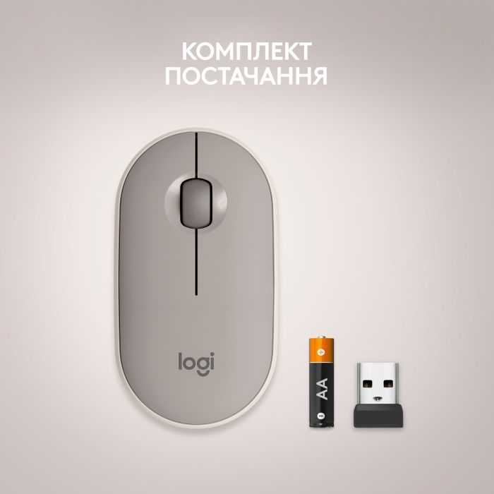 Мишка Logitech M350 Wireless Sand (910-006751) зображення 8