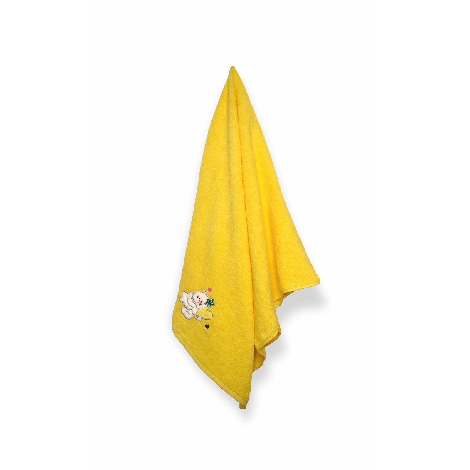 Полотенце Home Line махровое "Котик" с вышивкой (желтое), 70х140см (138112)