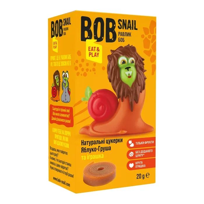 Цукерка Bob Snail Eat&Play яблучно-грушеві + іграшка 20 г (4820219342748)