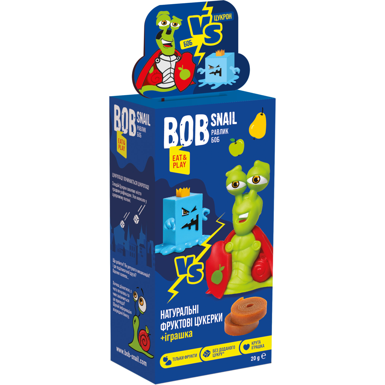 Конфета Bob Snail Eat&Play яблочно-грушевые + игрушка 20 г (4820219342748)