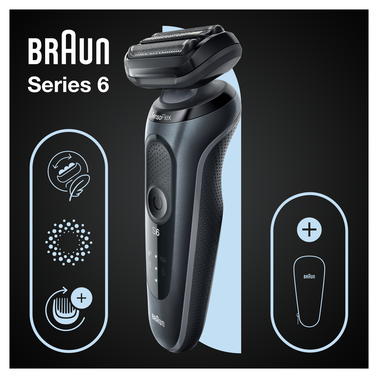 Електробритва Braun Series 6 61-N1000s BLACK / BLACK зображення 7