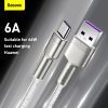 Дата кабель USB 3.1 AM to USB-C 2.0m 6.0A 66W Cafule Series Metal White Baseus (CAKF000202) изображение 6