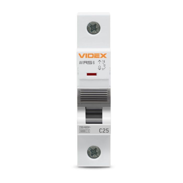 Автоматический выключатель Videx RS6 RESIST 1п 25А 6кА С (VF-RS6-AV1C25) изображение 2
