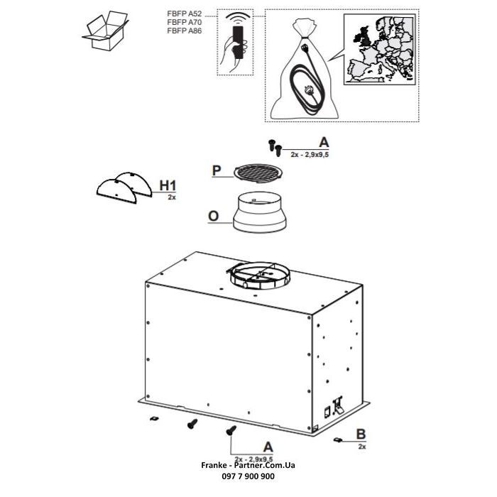 Витяжка кухонна Franke Box Flush EVO FBFE BK MATT A70 (305.0665.365) зображення 11