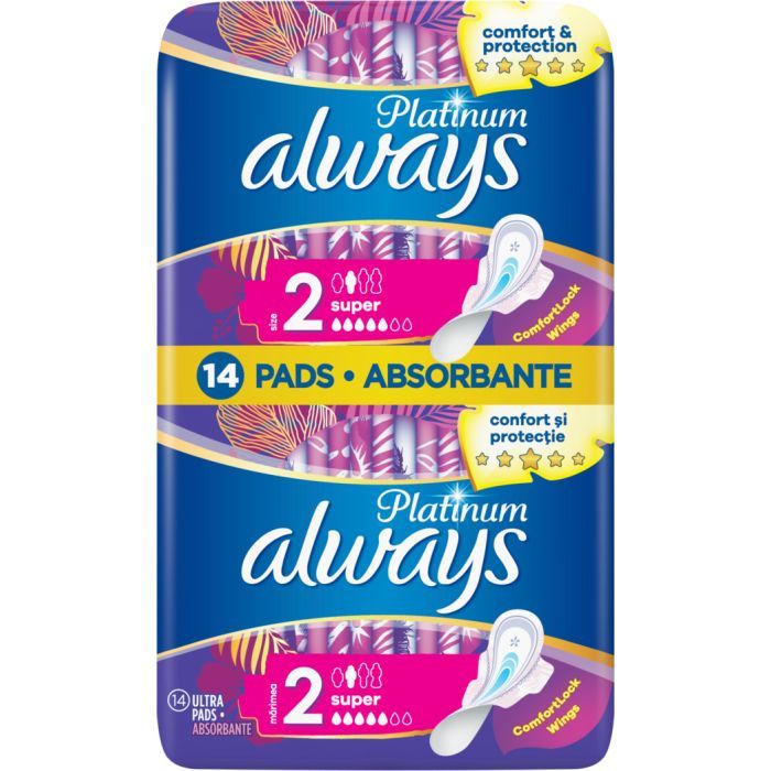 Гигиенические прокладки Always Platinum Super (Размер 2) 7 шт. (8001090444950) изображение 2