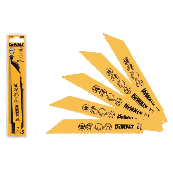 Полотно DeWALT для сабельных пил, универсальное, 152 мм, 10-14 TPI, 5 шт (DT2348) изображение 3