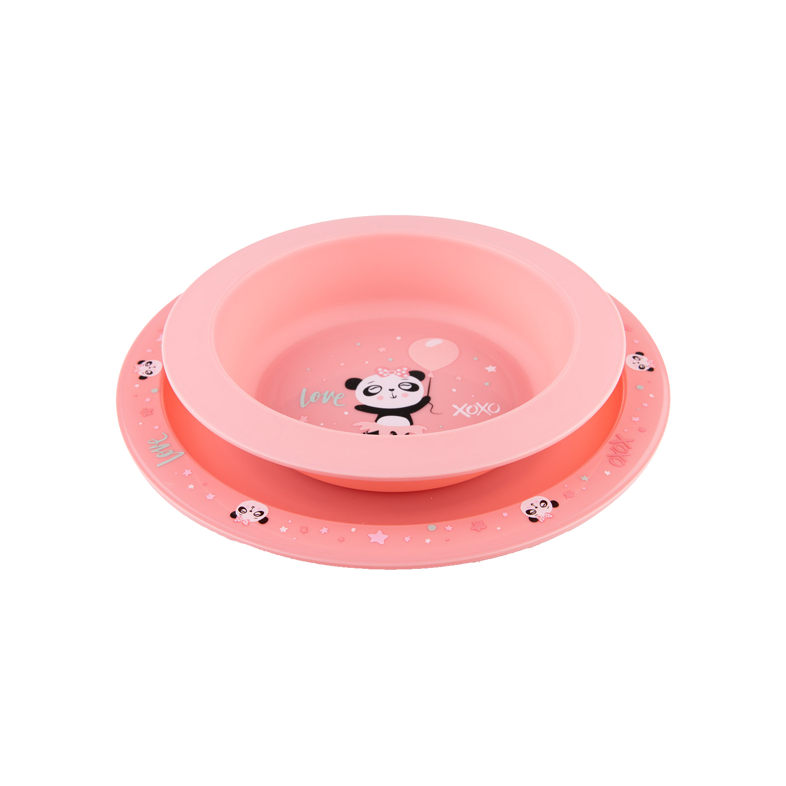 Набор детской посуды Canpol babies Exotic Animals Розовый 2шт. (56/523_pin)